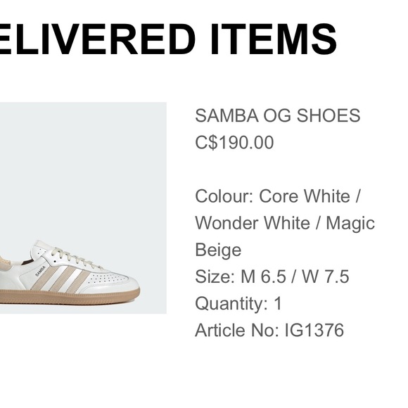 Adidas Originals Samba OG Core White Wonder White Magic Beige - M 6.5/W 7.5 - Picture 2 of 5